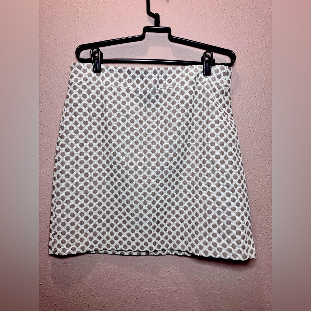 Elegant White and Tan Women's Skirt